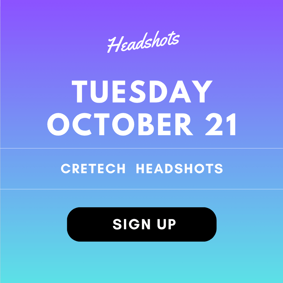 A promotional image for the CREtech Conference with a button that invites the viewer to sign up