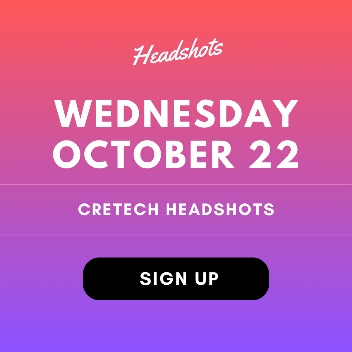 A promotional image for the CREtech Conference with a button that invites the viewer to sign up